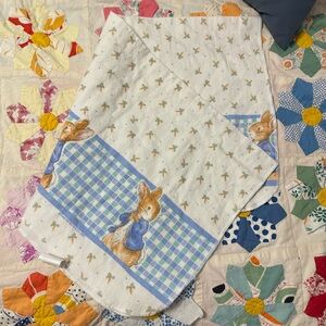 Vintage 2001 fredrick warne & co peter rabbit flannel receiving baby blanket
